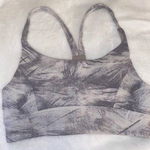 White and grey lululemon sports bra